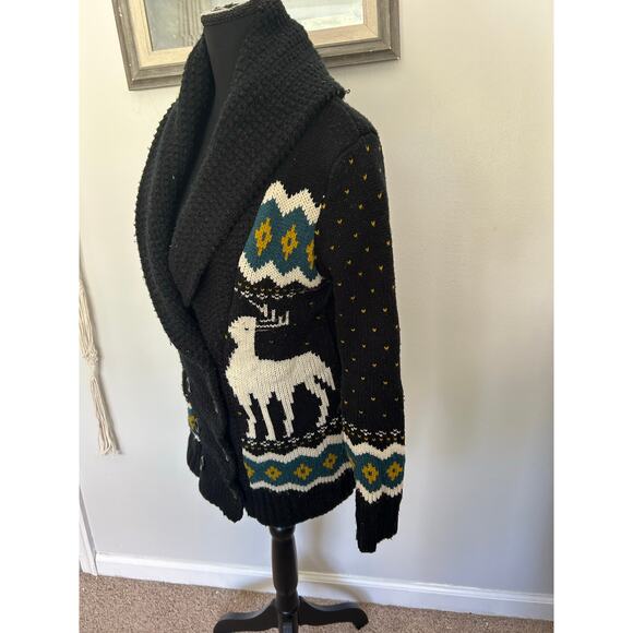 Forever 21 Shawl Sweater Reindeer Button Up Cardigan - Picture 4 of 11